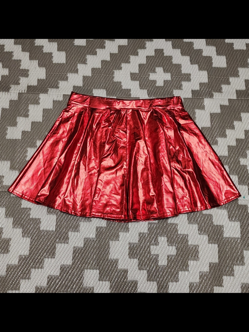 Shiny Red Metallic Circle Skirt